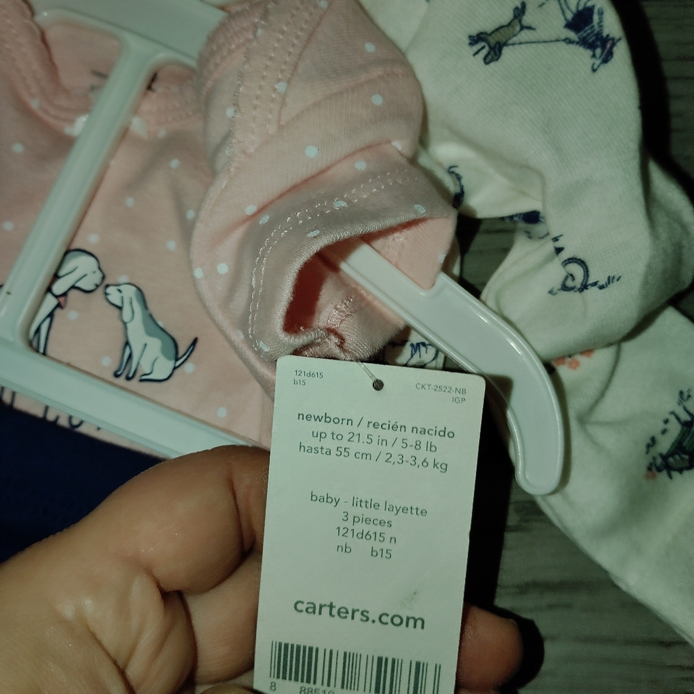 Carter Baby Layette Set Puppies Newborn 🆕 Girl - Picture 4 of 4